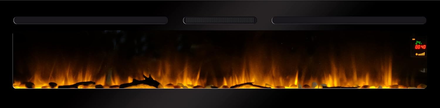 Cheminée Électrique Encastrable Effet Flammes LEDs Élysée 5XL 182 cm - Conçue en France - Garantie 2 Ans