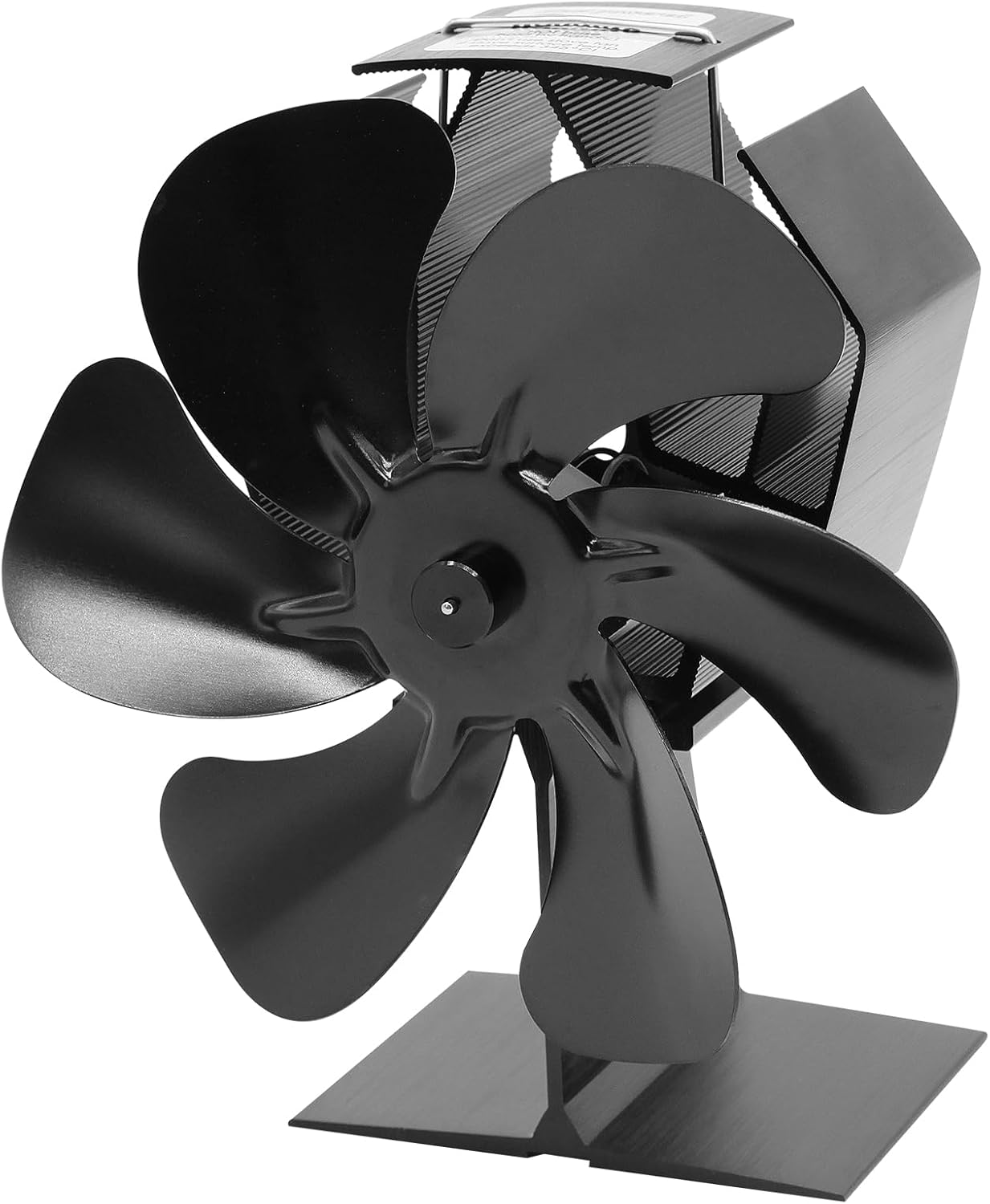 Ventilateur Poele à Bois 6 Pales avec Thermomètre, Ventilateur de Cheminée Alimenté Par la Chaleur pour Poêle à Bois/Cheminée/Gaz/Bûche (Moyen)