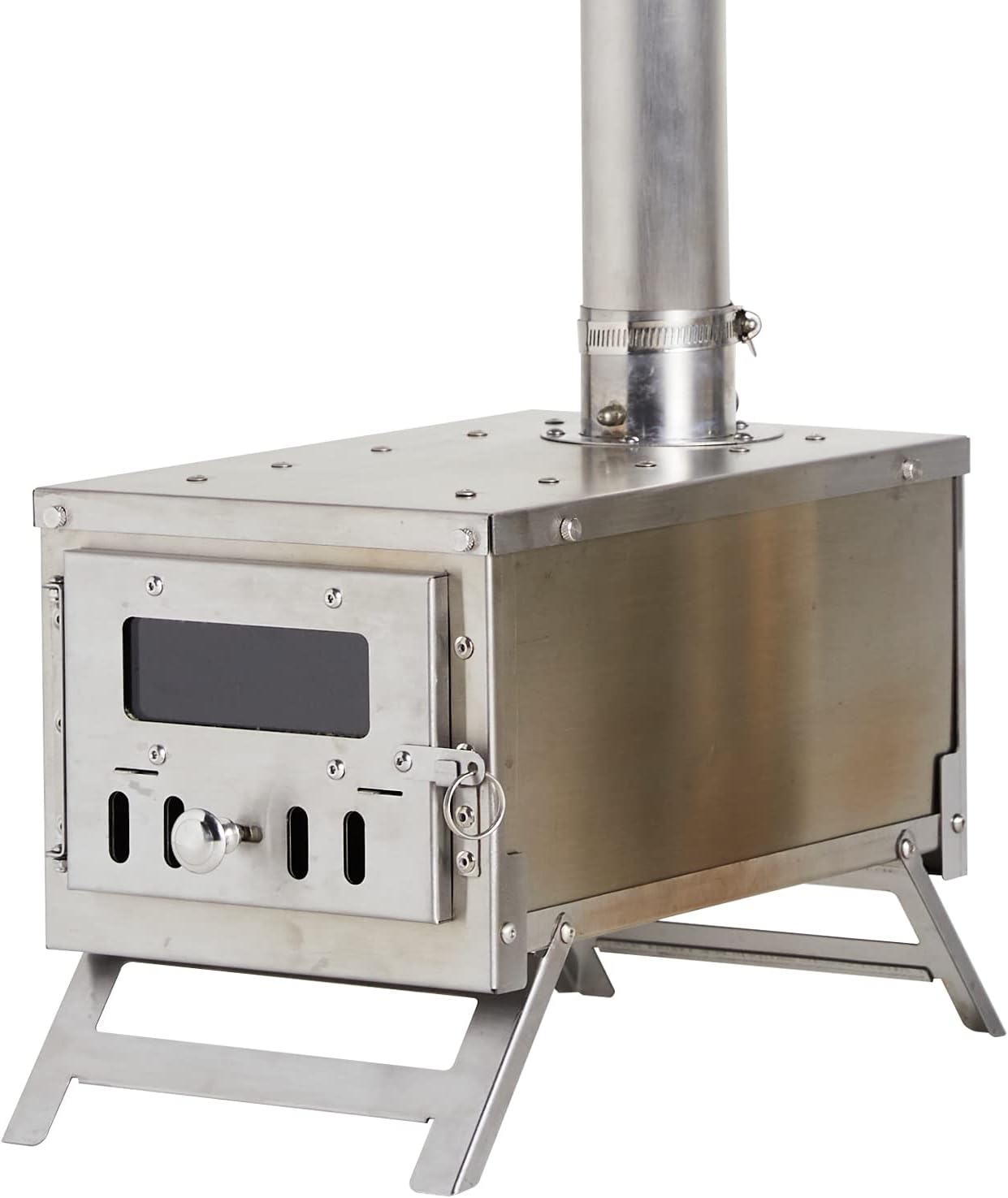 Poêle à bois de camping | Réchaud de randonnée | Petit réchaud à bois portable pour tentes, tente de pêche sur glace et camping construction en acier inoxydable de précision, avec tuyau de