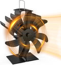 UZIMOO Ventilateur Poele à Bois, 7 Pales Silencieux Ventilateur Cheminée Alimenté Par la Chaleur pour Poêle à Bois/Cheminée/Gaz/Bûches de Poêle