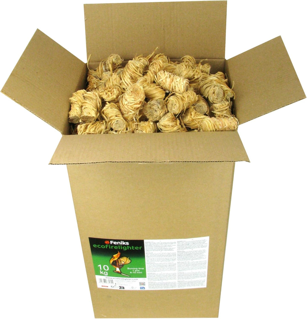 Allume-feu écologique 10kg (Environ 800-1000 pièces) pour Barbecue, poêle et cheminée, Allumage - Nouveau