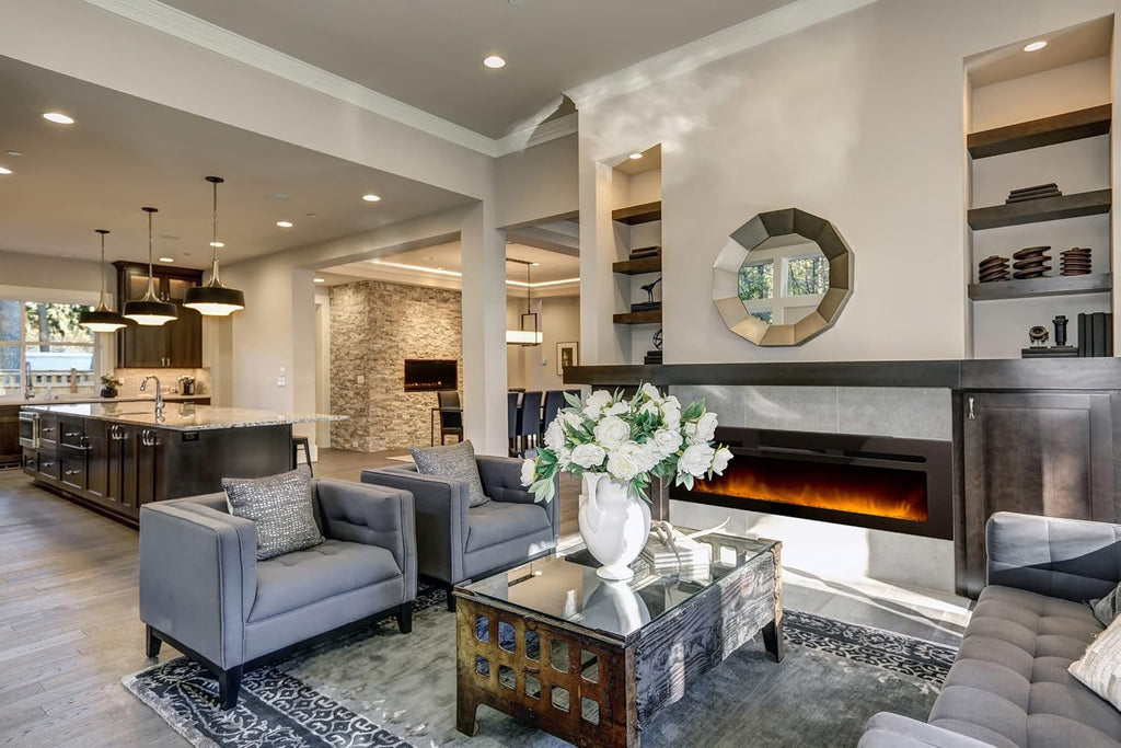 Cheminée Électrique Encastrable Effet Flammes LEDs Élysée 5XL 182 cm - Conçue en France - Garantie 2 Ans