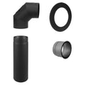 Kit de conduit de poêle à accumulation 180 mm, raccordement arrière - noir - Reuter Ferrum