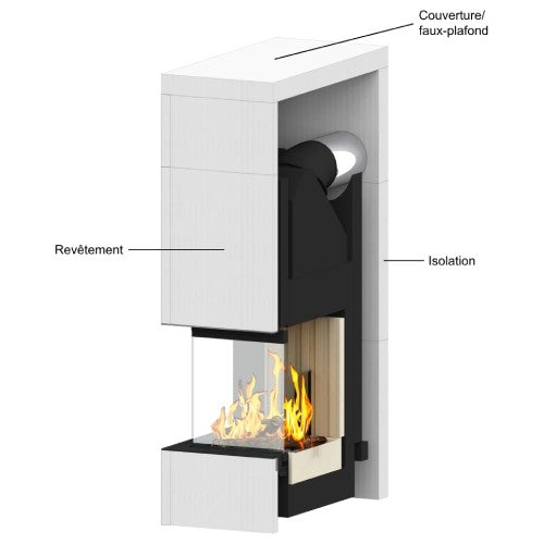 Habillage cheminée personnalisé en silicate de calcium