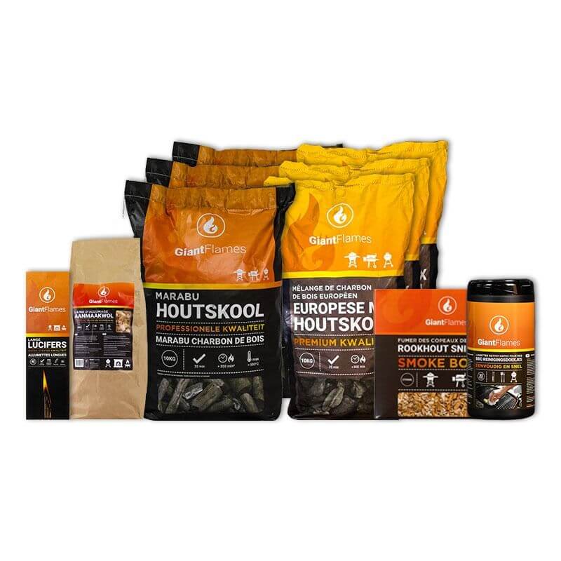 BBQ Master Paquet Y compris les produits d'éclairage, le bois à fumer et les lingettes