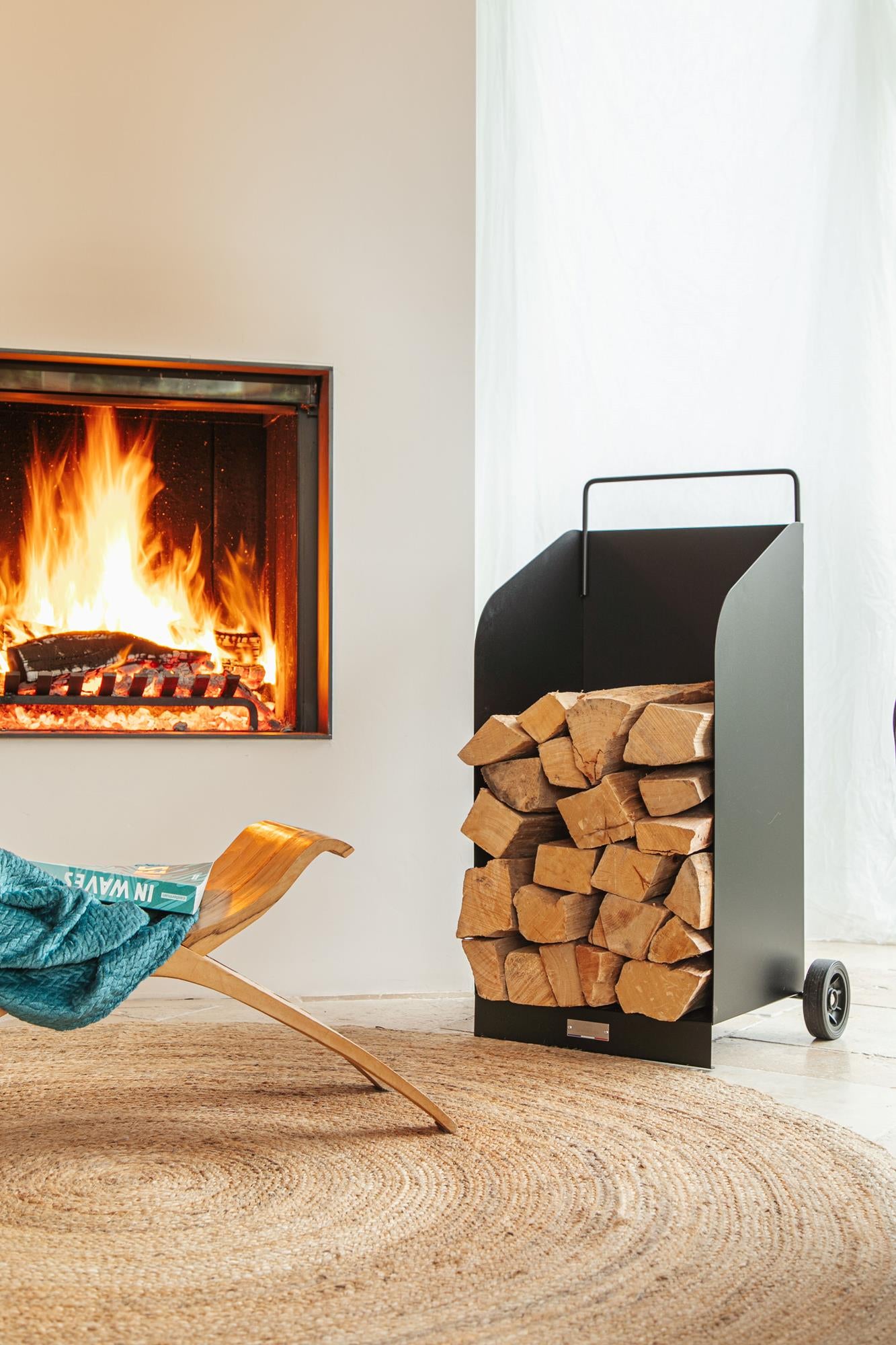 Chariot à bûches Fjord Noir