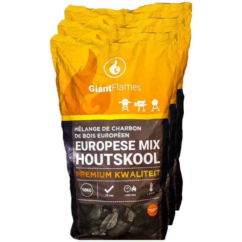 Palette Giant Flames mélange européen charbon de bois 36 sacs x 10 kg (360 kg)