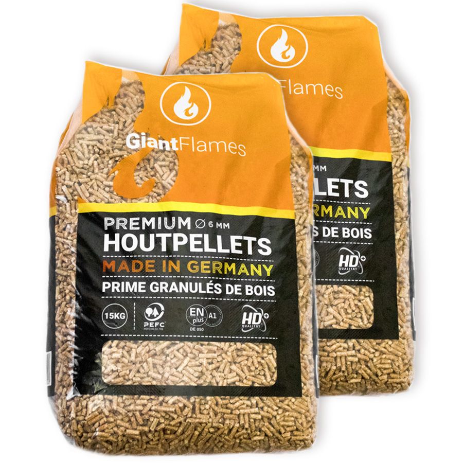 Demi-palette Giant Flames granulés de bois 35 sacs x 15 kg (525kg)