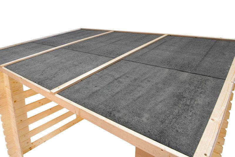 Stockage de bois de chauffage Brandr épicéa non traité 19 mm incl. bâche de toit vue de face.