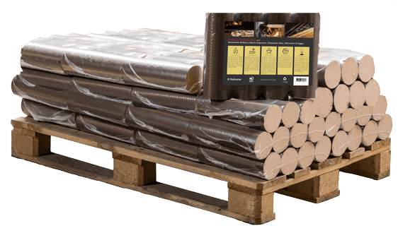 Briquettes rondes de hêtre 15 paquets x 10 kg (150 kg)