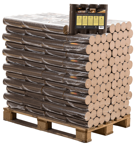 Briquettes rondes de hêtre palette 96 paquets x 10 kg (960 kg)